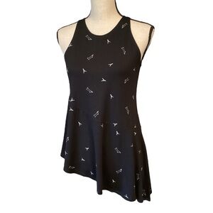 Matti‎ Mamane Artsy Asymmetrical Swing Tank Jersey Knit, Size 2 Eiffel Tower